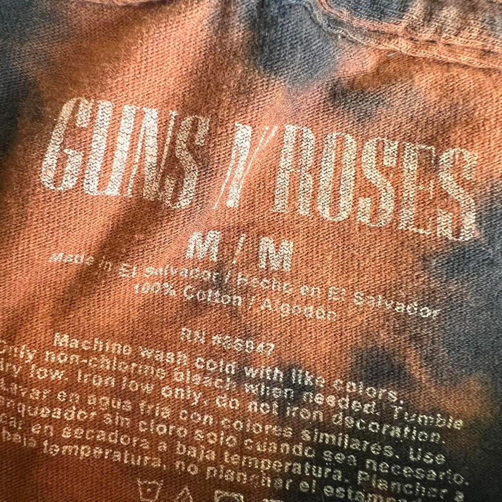 Guns N Roses Tie-Dye Acid Wash Tshirt Cross Y2k Metal 80s Rock Hair Metal - Picture 3 of 6